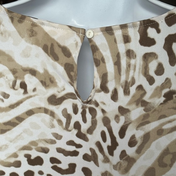 Chico's | Asymmetrical Animal Print Short Sleeve Top - Picture 3 of 6